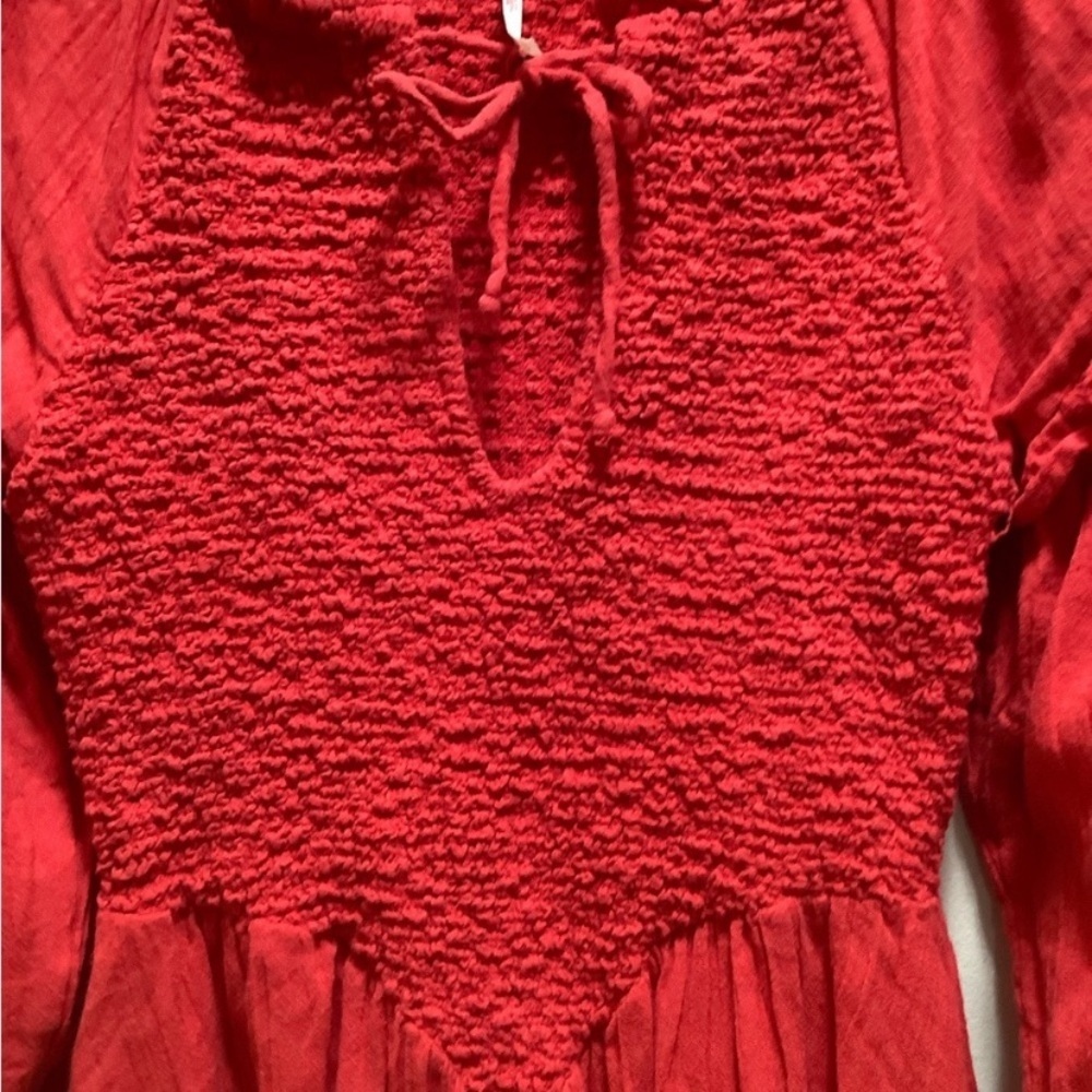 Free People Kiss & Tell Smocked Mini Dress #0012 - Picture 5 of 9